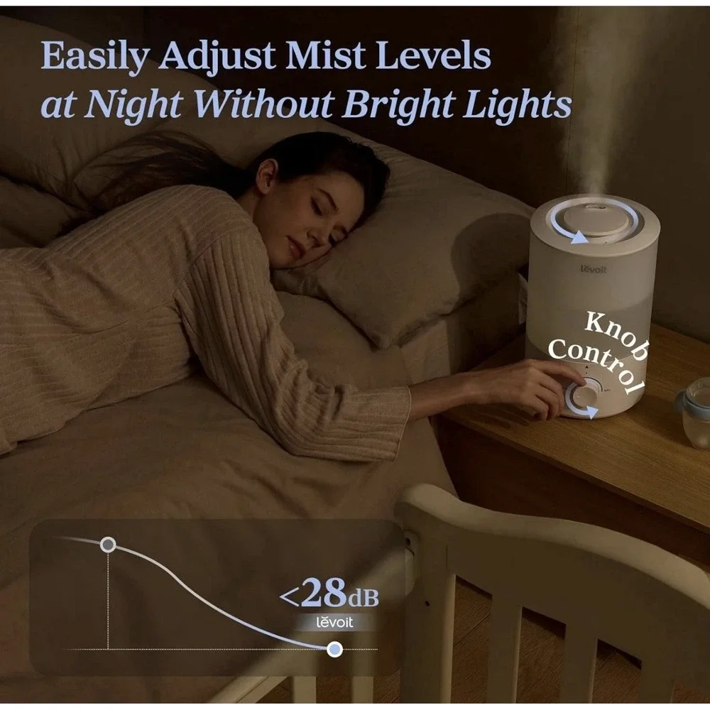 LEVOIT - Humidifier for Bedroom - Quiet (3L Water Tank)